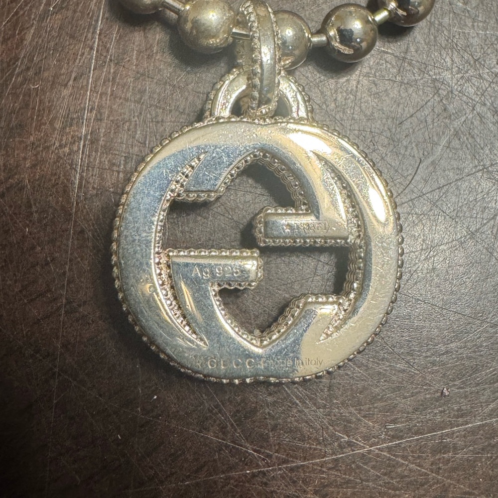 New Authentic Gucci GG Logo Silver Beads Bracelet - Picture 5 of 8